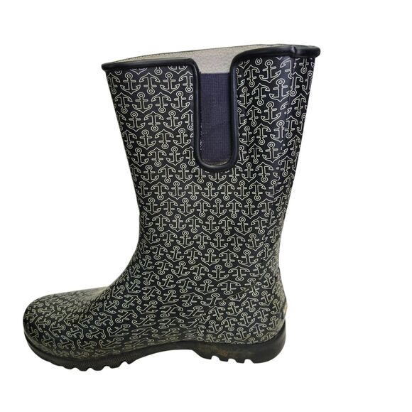 Sperry Top-Sider Womens 11 Rainboots Rubber Blue Anchors Waterproof Outdoors - Picture 3 of 11
